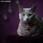 Collier détachable en cuir bohème avec cristaux pour chiens et chats | Ras du cou perlé de créateur avec boucle réglable, style bijoux exotiques pour usage quotidien et photos