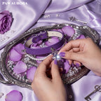 PAW AURORA Starry Pact | Purple Collar with White Crystal & Pearl