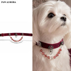 PAW AURORA Rose Castle | Velvet Collar w/ Strawberry Quartz & DIY Magnetic
