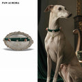 PAW AURORA Green Wild | Emerald Velvet Collar/ White Crystal & Red Floral