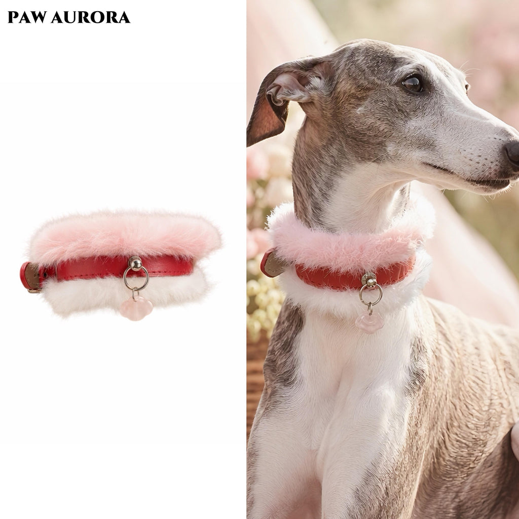 PAW AURORA Tao Yao | Pink Fur Collar w/ Rose Quartz Cloud Lock