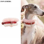 PAW AURORA Tao Yao | Pink Fur Collar w/ Rose Quartz Cloud Lock