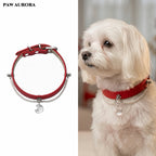 PAW AURORA Starry Pact | Handmade Celestial Pet Collar with White Crystal & Pearl
