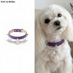 PAW AURORA Starry Pact | Purple Collar with White Crystal & Pearl