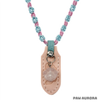 Collier Artisanal Original pour Animaux de Compagnie|Cristal Naturel de Guérison & Ligne Yu Tressée (Quartz Rose)