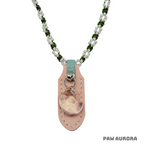 Collier pour animaux de compagnie fait main original | Cristal naturel et ligne de yu tressée (quartz clair)
