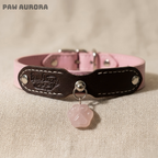 Collection Mobius - Collier pour animaux de compagnie fait main original avec cristal naturel (quartz rose)