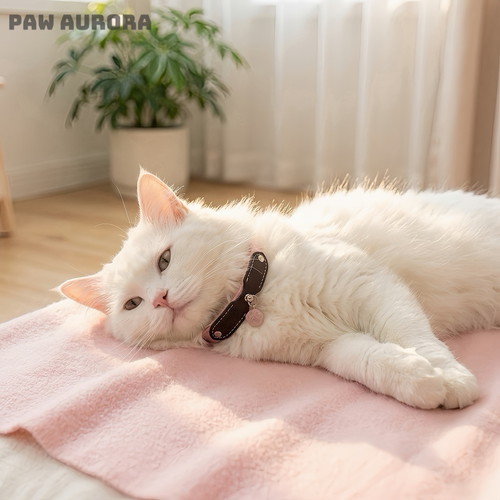 Collection Mobius - Collier pour animaux de compagnie fait main original avec cristal naturel (quartz rose)