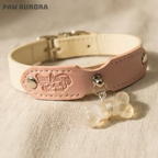 Collection Mobius - Collier pour animaux fait main original avec cristal naturel (quartz clair)