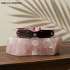 Collection Mobius - Collier pour animaux de compagnie fait main original avec cristal naturel (quartz rose)