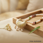 Yunwen Fangsheng - Collier de cristaux pour animaux de compagnie | Soie Song Jin et jade Hetian