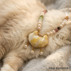Yunwen Fangsheng - Collier de cristaux pour animaux de compagnie | Soie Song Jin et jade Hetian