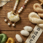 Yunwen Fangsheng - Collier de cristaux pour animaux de compagnie | Soie Song Jin et jade Hetian