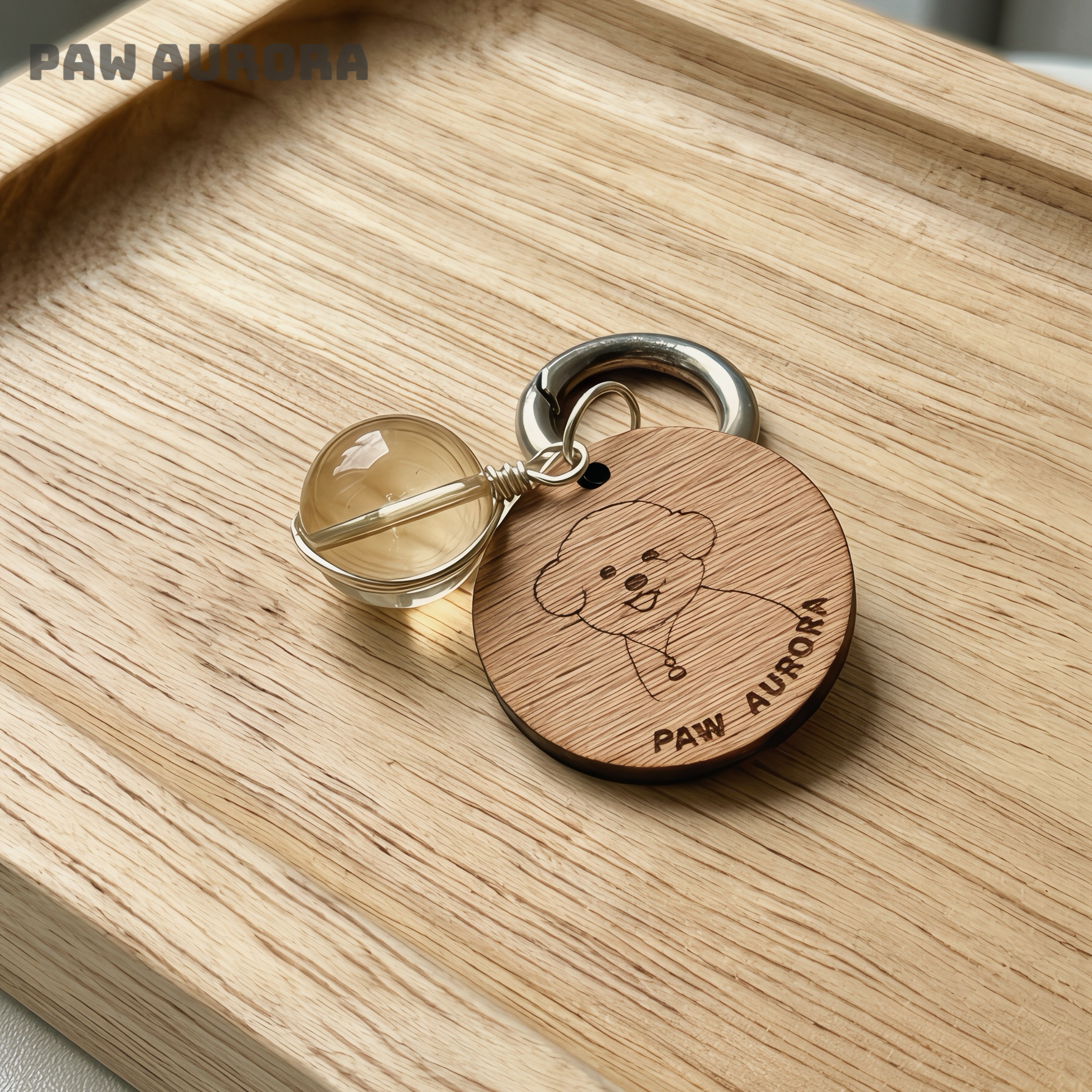 Plaque d'identité en bois gravée au laser pour animaux de compagnie - Photo et nom personnalisés, breloque en pierre naturelle, accessoire personnalisé pour collier de chien ou de chat