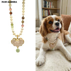 Yunwen Fangsheng - Collier pendentif en cristal pour animaux de compagnie | Soie Song Jin et jade Hetian