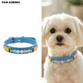 Collier en cristal fait main PAW AURORA pour chiens et chats – Collier en cuir au design original pour animaux de compagnie avec pierres précieuses naturelles en bleu de Prusse