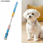 Collier original en cristal Paw Aurora "Solitude Spectrum" | Collier pour chien en cuir bleu cobalt fait main avec design à spectre complet et pierres précieuses naturelles