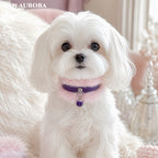 PAW AURORA Lan Yi – Natural Round Amethyst & Fluffy Faux Fur Luxury Pet Decor Collar