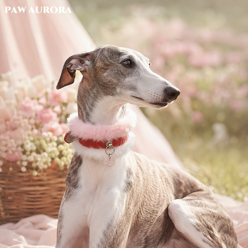 PAW AURORA Tao Yao | Pink Fur Collar w/ Rose Quartz Cloud Lock