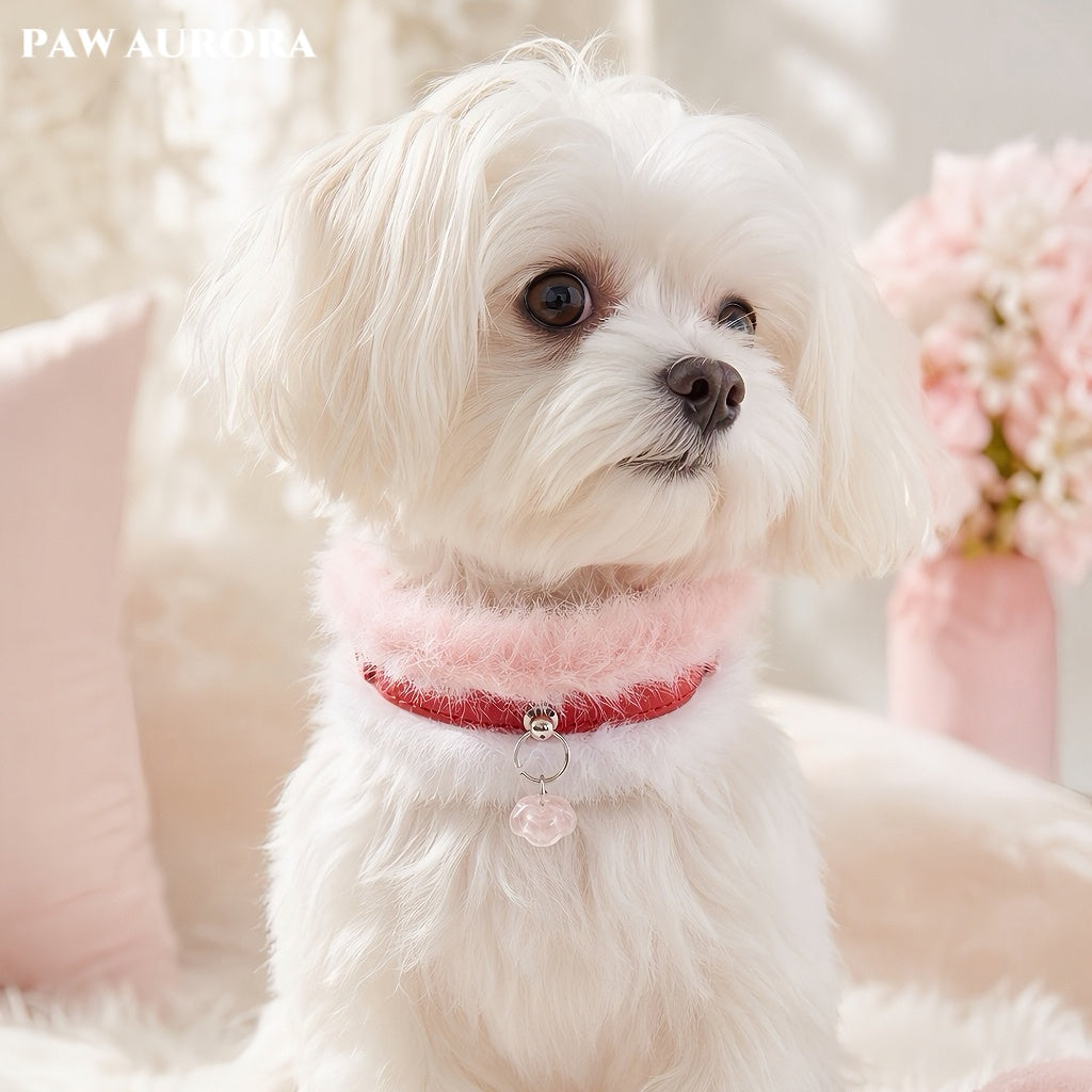PAW AURORA Tao Yao | Pink Fur Collar w/ Rose Quartz Cloud Lock