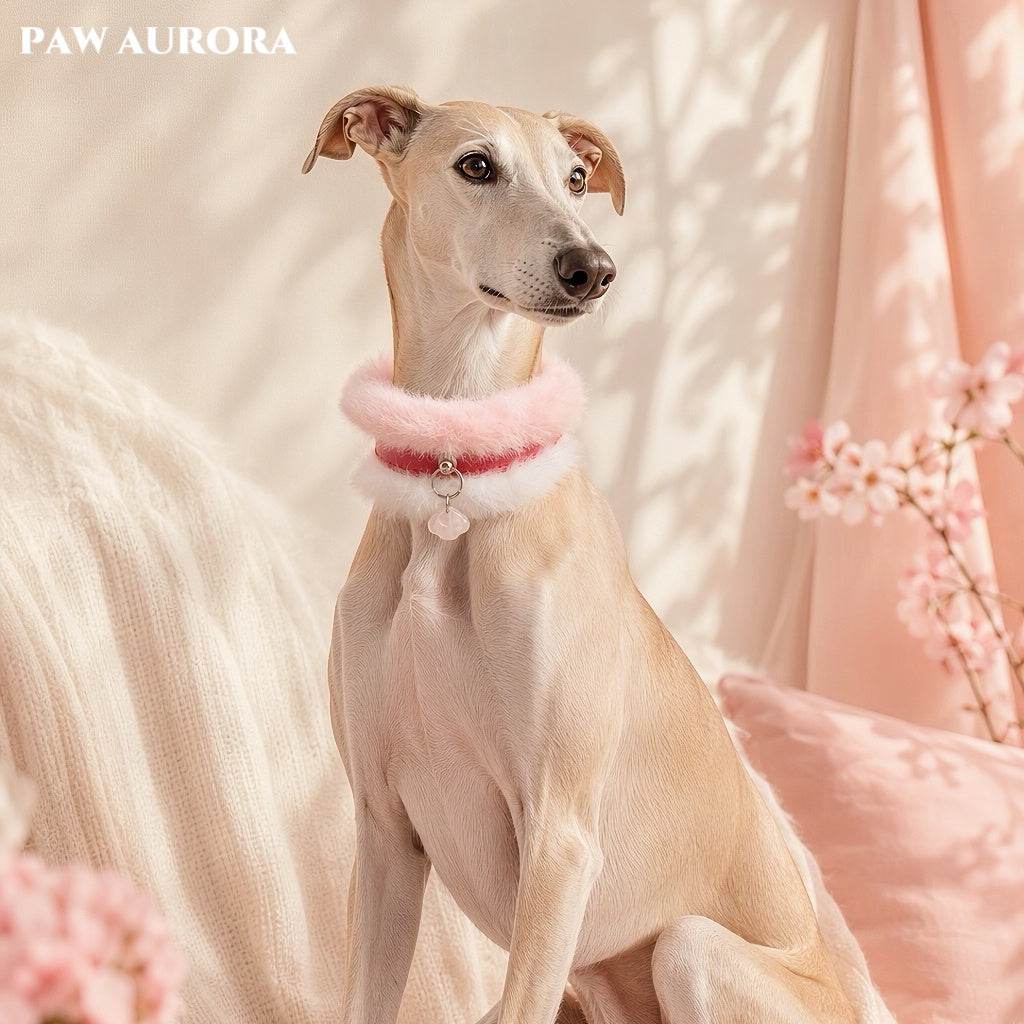 PAW AURORA Tao Yao | Pink Fur Collar w/ Rose Quartz Cloud Lock