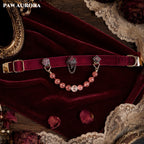 PAW AURORA Rose Castle | Velvet Collar w/ Strawberry Quartz & DIY Magnetic