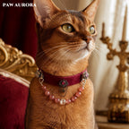 PAW AURORA Rose Castle | Velvet Collar w/ Strawberry Quartz & DIY Magnetic