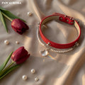 PAW AURORA Starry Pact | Handmade Celestial Pet Collar with White Crystal & Pearl